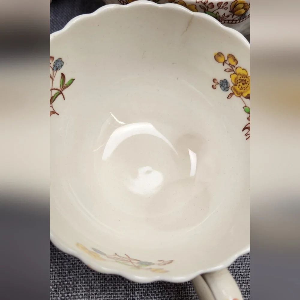 Vintage Copeland "Buttercup" Spode England Tea Cup Set Of 6 Various Condition - Picture 7 of 10
